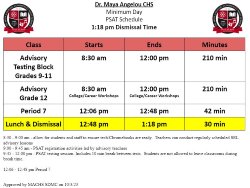 PSAT Schedule